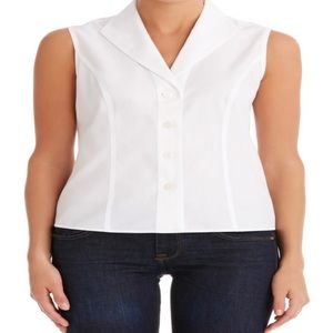 Jones New York Platinum Collection No-iron White sleeveless shirt Size 18W